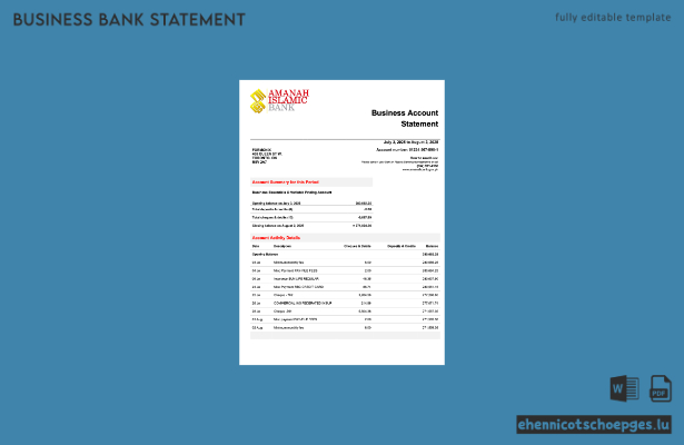 Unternehmenserklärung von Al-Amanah Islamic Investment auf den Philippinen (Beispiel im Word- und PDF-Format)